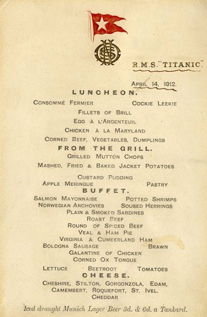 the titanic's last meal